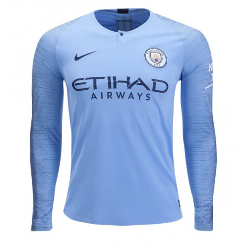 Manchester City 18/19 Long Sleeve Home Soccer Jersey Shirt